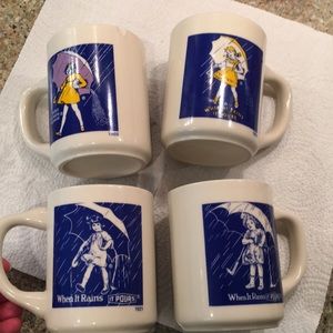 Vintage set of Morton Salt coffee mugs